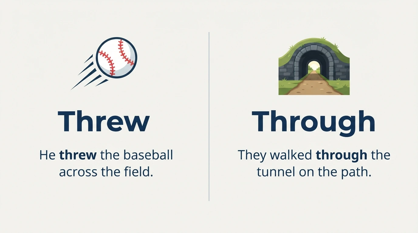 threw-or-through